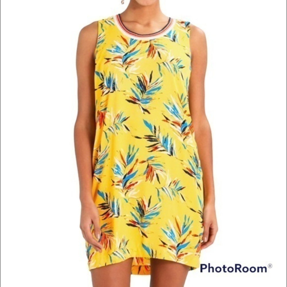 Pepe Jeans Vega Yellow Print Sleeveless Dress